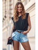 Denim shorts with decorative pockets 26250 - Online store - Boutique